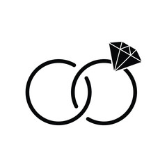 Poster - diamond ring icon vector. brilliant ring icon
