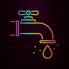 Aufkleber - water, tap, drop nolan icon Simple thin line, outline vector of Pollution icons for ui and ux, website or mobile application