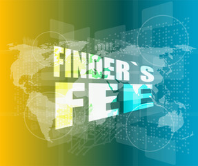 Poster - finder fee word on digital touch screen