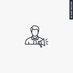 Poster - Marketer, linear style sign for mobile concept and web design