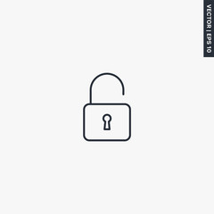 Poster - Unlock, linear style sign for mobile concept and web design