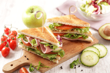 Poster - club sandwich with fresh vegetable