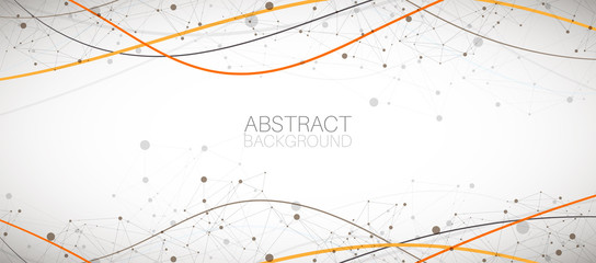 Template for science and technology presentation. Plexus style background.