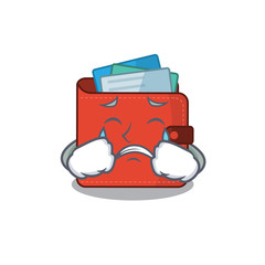 Sticker - Caricature design of card wallet having a sad face