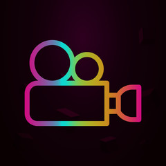 Aufkleber - Antique Cinema Camera nolan icon Simple thin line, outline vector of theater icons for ui and ux, website or mobile application