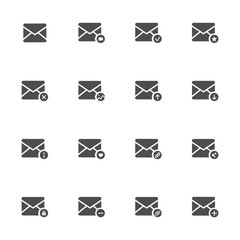 Poster - E-mail flat icons in gray