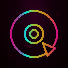Aufkleber - CD player with Triangle nolan icon Simple thin line, outline vector of theater icons for ui and ux, website or mobile application