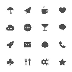 Poster - Miscellaneous flat icons in gray