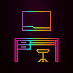 Aufkleber - Workplace, work table nolan icon Simple thin line, outline vector of Workplace icons for ui and ux, website or mobile application