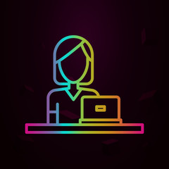 Aufkleber - Workplace, working woman nolan icon Simple thin line, outline vector of Workplace icons for ui and ux, website or mobile application