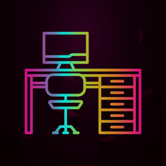 Aufkleber - Workplace, work table nolan icon Simple thin line, outline vector of Workplace icons for ui and ux, website or mobile application