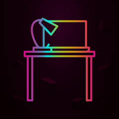 Aufkleber - Workplace, work table nolan icon Simple thin line, outline vector of Workplace icons for ui and ux, website or mobile application