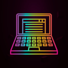Aufkleber - Workplace, laptop nolan icon Simple thin line, outline vector of Workplace icons for ui and ux, website or mobile application