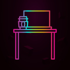Aufkleber - Workplace, work table nolan icon Simple thin line, outline vector of Workplace icons for ui and ux, website or mobile application