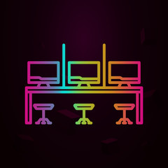 Aufkleber - Workplace, work table nolan icon Simple thin line, outline vector of Workplace icons for ui and ux, website or mobile application