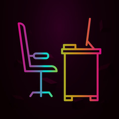 Aufkleber - Workplace, desk nolan icon Simple thin line, outline vector of Workplace icons for ui and ux, website or mobile application