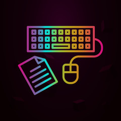 Aufkleber - Workplace, keyboard nolan icon Simple thin line, outline vector of Workplace icons for ui and ux, website or mobile application