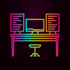 Aufkleber - Workplace, desk nolan icon Simple thin line, outline vector of Workplace icons for ui and ux, website or mobile application