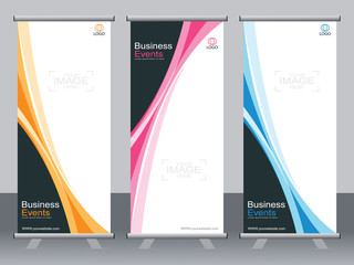 Business banner roll up set,standee banner template,Modern banner.