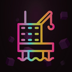 Poster - Platform oil line vector nolan icon Simple thin line, outline vector of Pollution icons for ui and ux, website or mobile application