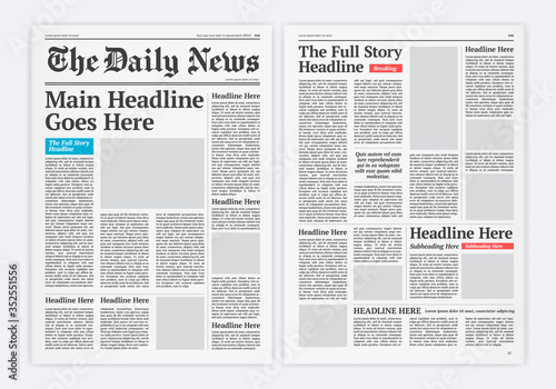 Fotomural Graphical Layout Newspaper Template