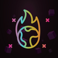 Aufkleber - Climate, global line vector nolan icon Simple thin line, outline vector of Pollution icons for ui and ux, website or mobile application