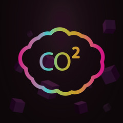 Aufkleber - Carbon, co2 line vector nolan icon Simple thin line, outline vector of Pollution icons for ui and ux, website or mobile application