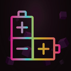 Poster - Batteries line vector nolan icon Simple thin line, outline vector of Pollution icons for ui and ux, website or mobile application