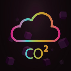 Aufkleber - Co2, cloud line vector nolan icon Simple thin line, outline vector of Pollution icons for ui and ux, website or mobile application