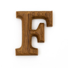 Wooden Letters F English Alphabet On White