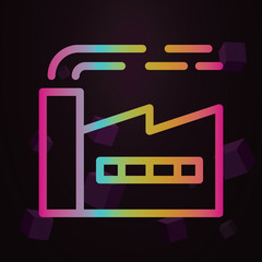 Aufkleber - Plant, factory line vector nolan icon Simple thin line, outline vector of Pollution icons for ui and ux, website or mobile application