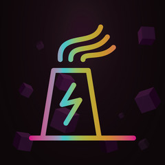 Aufkleber - Power plant, pollution, nuclear line vector nolan icon Simple thin line, outline vector of Pollution icons for ui and ux, website or mobile application