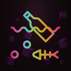 Aufkleber - Sea, pollution line vector nolan icon Simple thin line, outline vector of Pollution icons for ui and ux, website or mobile application