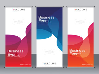 Business banner roll up set,standee banner template,Modern banner.