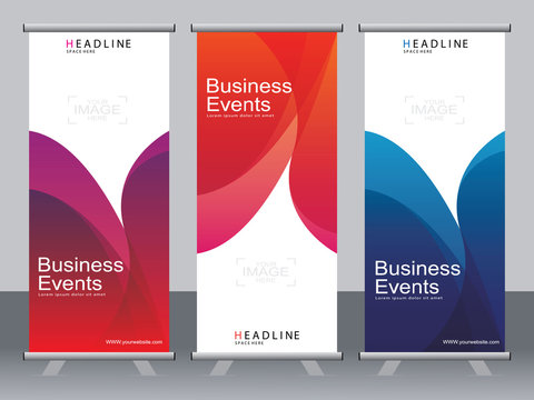 Business banner roll up set,standee banner template,Modern banner.