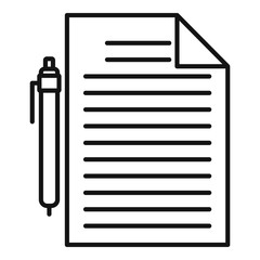 Poster - paper documents icon. outline paper documents vector icon for web design isolated on white backgroun
