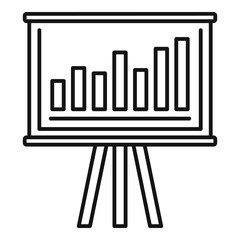 Poster - Finance graph chart banner icon. Outline finance graph chart banner vector icon for web design isolated on white background