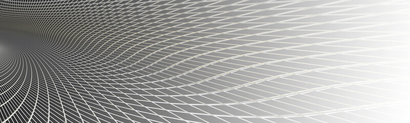 Poster - 3d ILLUSTRATION, of black abstract mesh wire design background, triangular texture, wide panoramic for wallpaper, 3d black background mesh and net design
