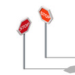© Stan - Vector isometric road sign stop. Restriction icon.