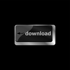Poster - internet download button on computer keyboard keys