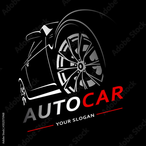 Dekoracja na wymiar  samochod-logo-auto-streszczenie-linie-wektor-ilustracja-wektorowa