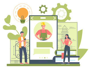 Poster - Engineeering online service or platform. professional consultation.