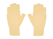 Orange Wristband Gloves. Vector Illustration