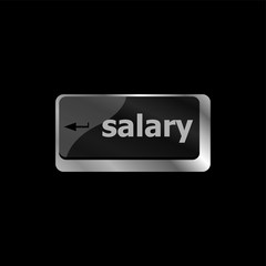 Poster - computer keyboard keys with salary enter button