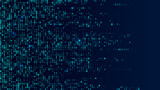 A stream of binary matrix code on the screen. numbers of the computer matrix.