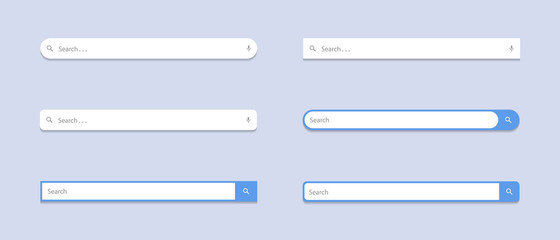 Aufkleber - Search Bar Flat Icon Vector Set Collection. Website Search Box Image