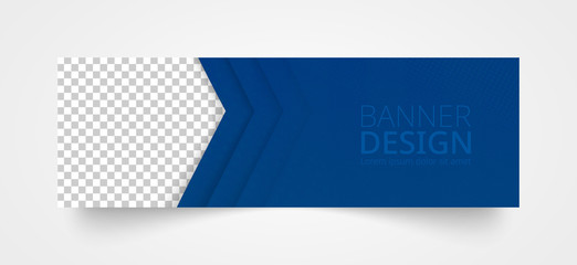 Wall Mural - Web banner template with place for image.