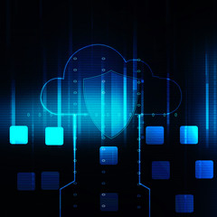 Poster - 2d illustration Security concept - shield 