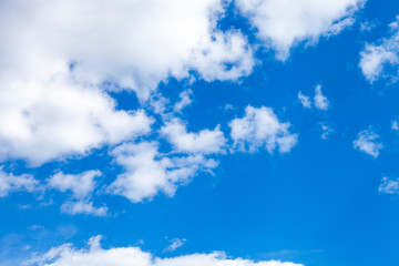 Canvas Print - summer blue sky with white fluffy clouds.