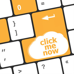 Poster - Keyboard with click me now button, internet concept